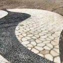 秦皇岛 黄金麻冰裂纹地铺石工地铺装案例