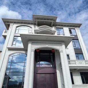 秦皇岛白麻别墅外墙干挂石材效果示例