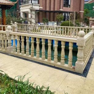 秦皇岛黄金麻花岗岩石材栏杆，扶手，将军柱，花瓶柱