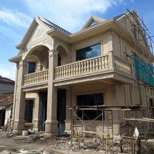 秦皇岛 黄金麻花岗岩石材私人别墅雕花门楼柱阳台栏杆