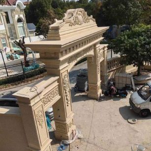 秦皇岛 黄金麻荔枝面花岗岩别墅门楼