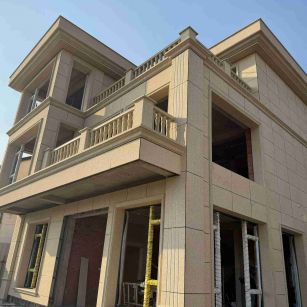 秦皇岛 黄金麻花岗岩石材荔枝面外墙干挂效果展示