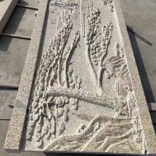 秦皇岛 黄金麻雕刻板浮雕迎客松