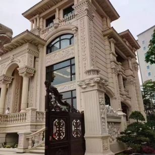 秦皇岛 黄金麻花岗岩别墅外墙干挂效果展示