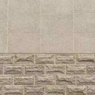 秦皇岛 黄金麻自然面蘑菇石配荔枝面干挂