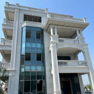 秦皇岛 白麻花岗岩别墅外墙干挂效果展示