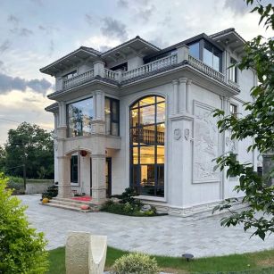 秦皇岛 白麻花岗岩私人别墅干挂石材豪华定制