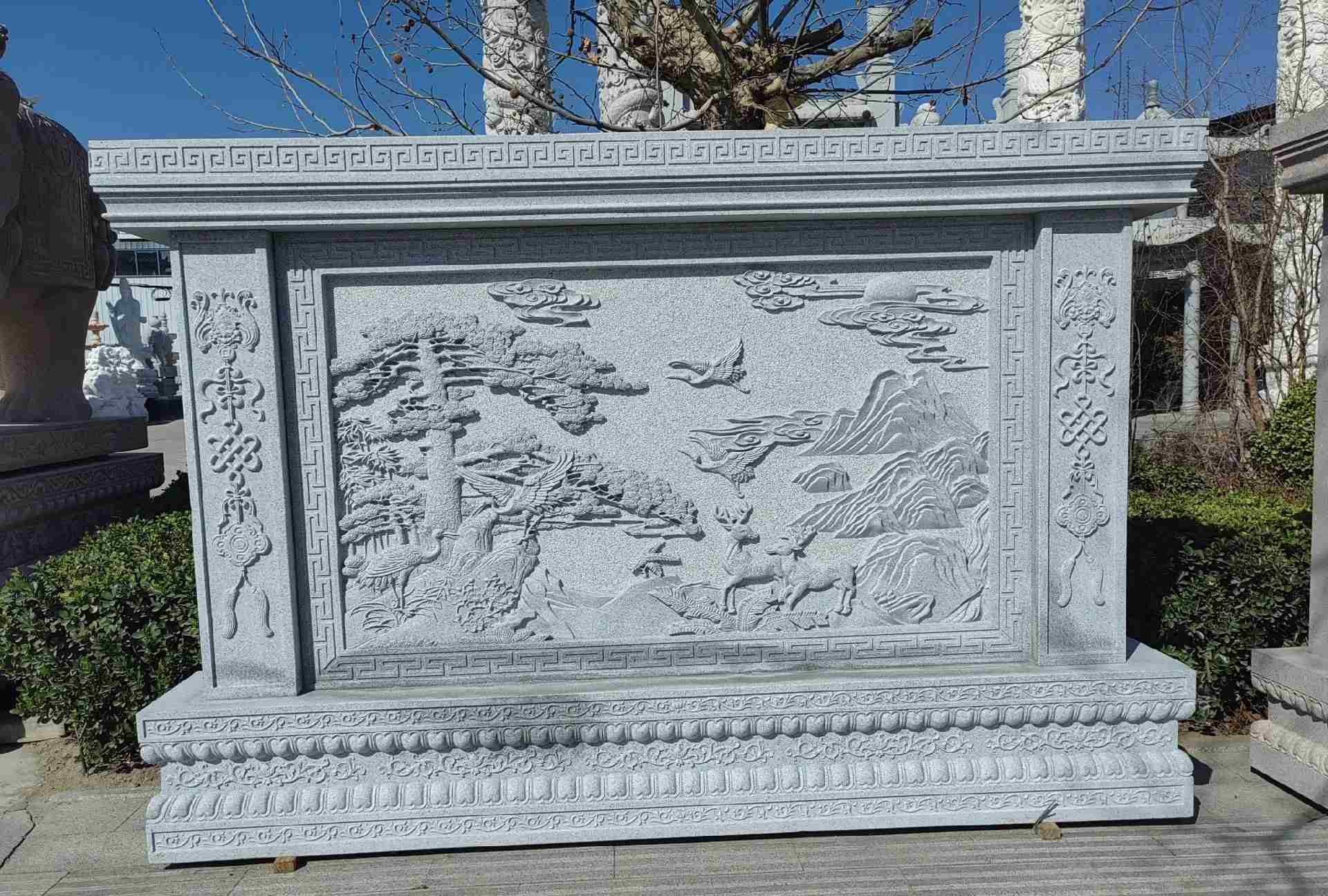 秦皇岛 芝麻白大型照壁，屏风，影壁