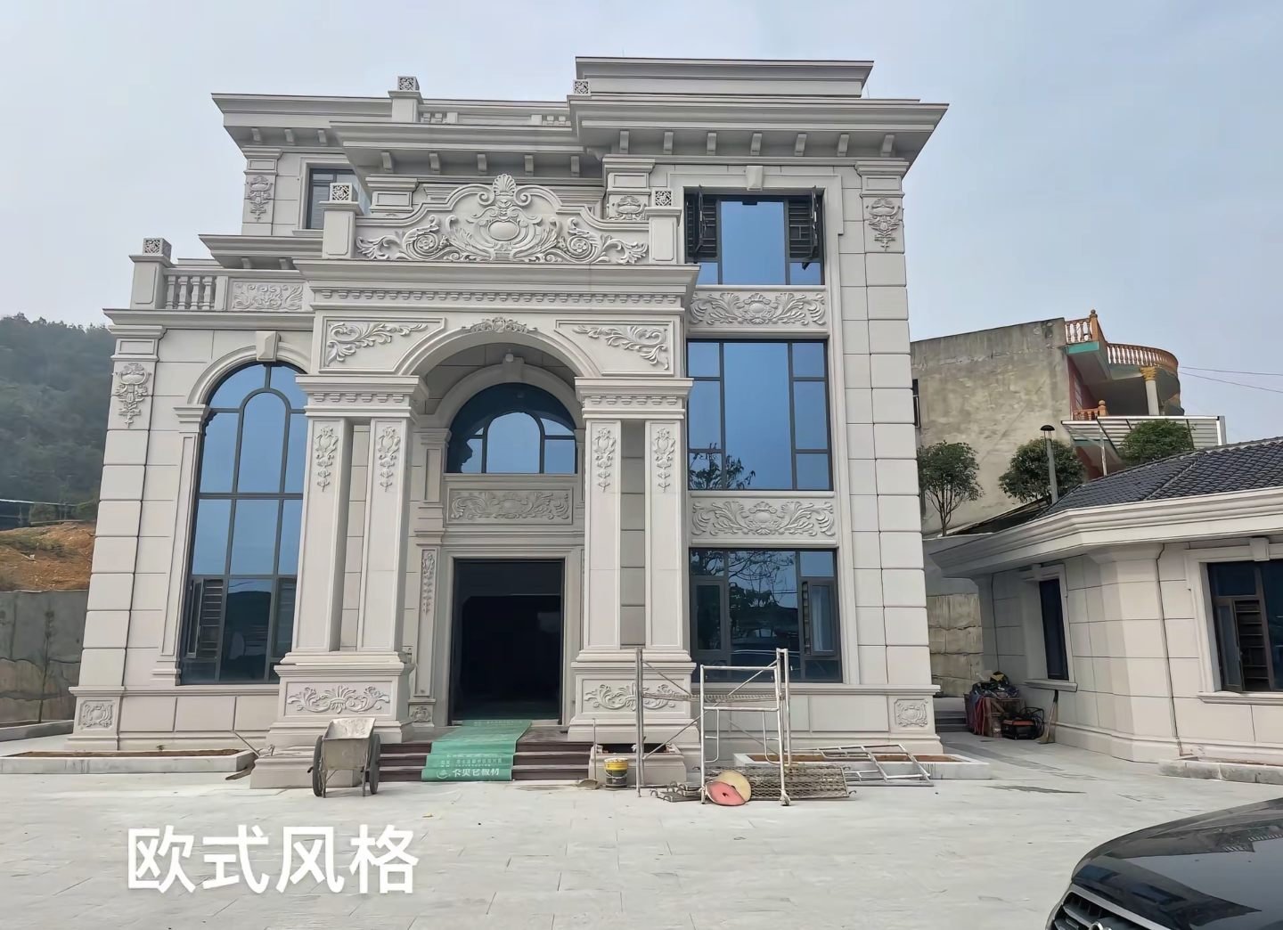 秦皇岛 白麻花岗岩别墅外墙干挂