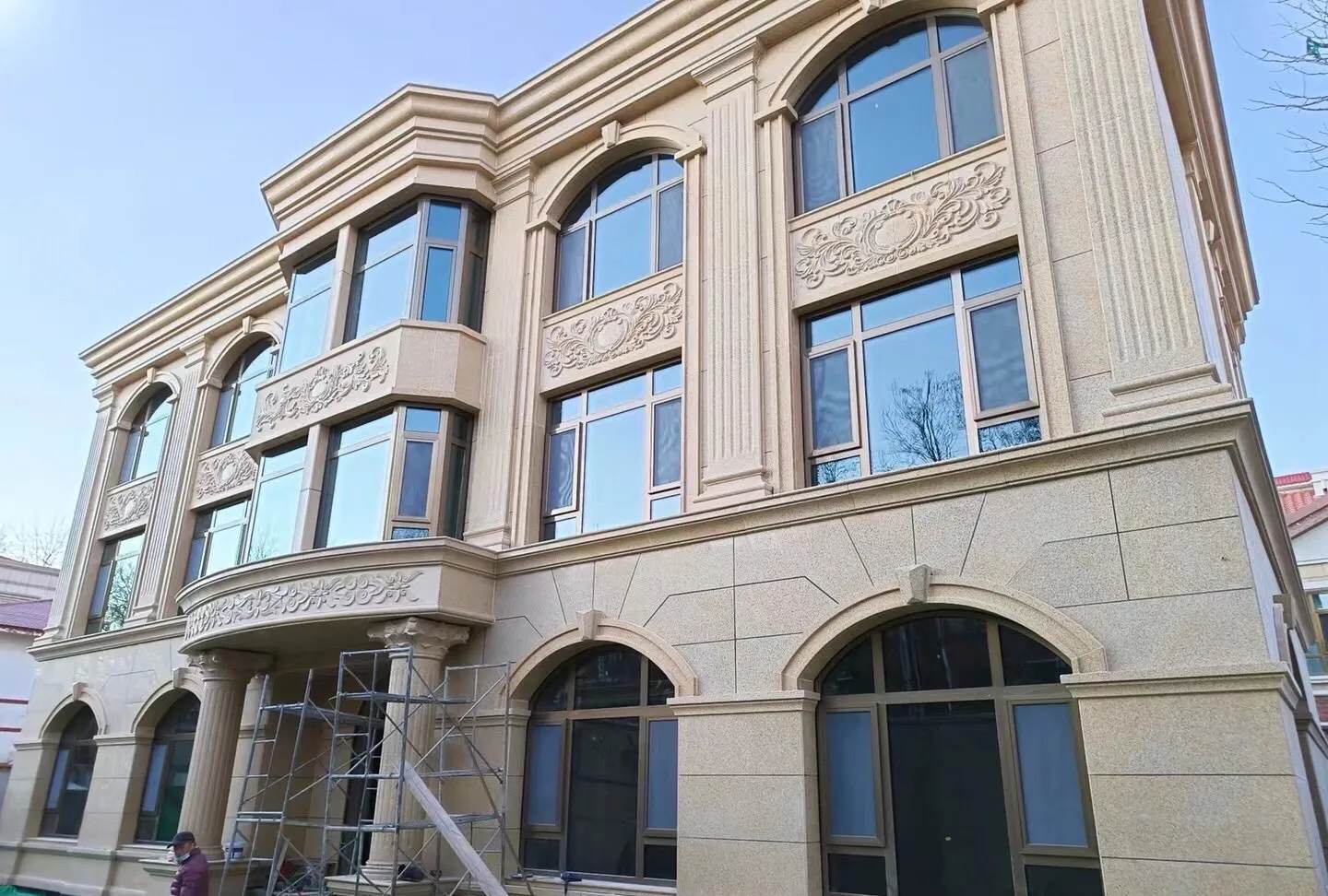 秦皇岛 黄金麻花岗岩别墅外墙干挂