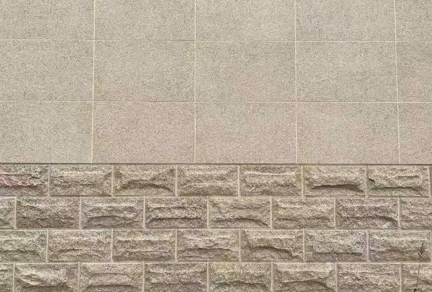 秦皇岛 黄金麻自然面蘑菇石配荔枝面干挂