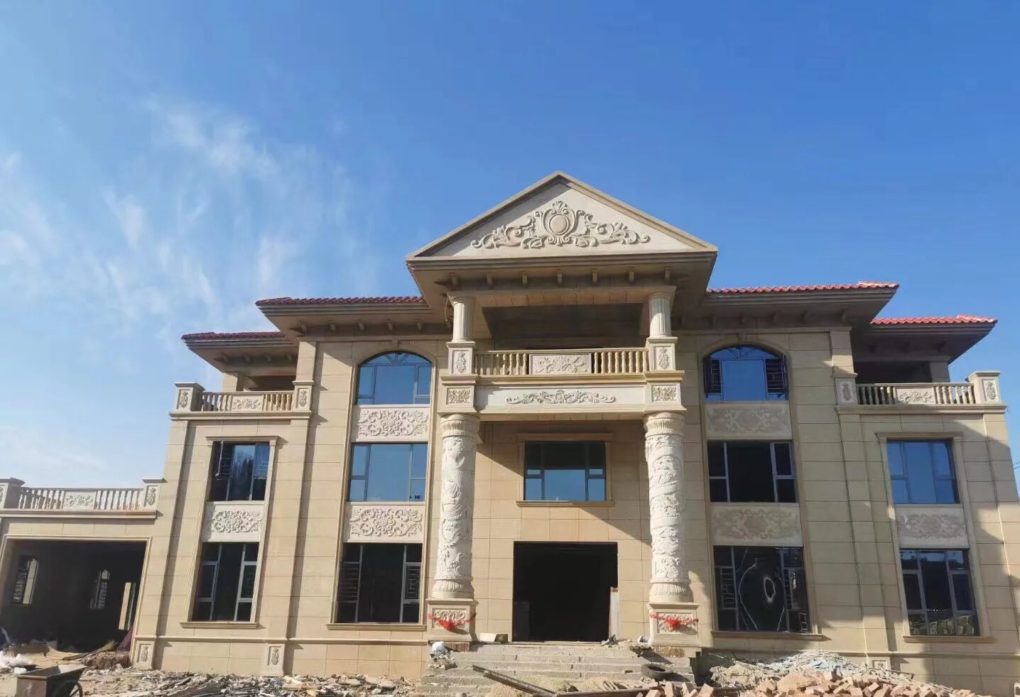 秦皇岛 黄金麻花岗岩别墅外墙干挂